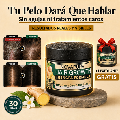 NOVAPURE EXFOLIANTE® | DESPÍDETE DE LAS ESCAMAS, LA CASPA Y EL CUERO CABELLUDO IRRITADO