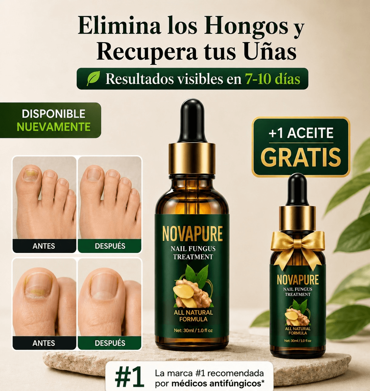 Aceite Novapure. Resultados en tan solo 7-10 dias.